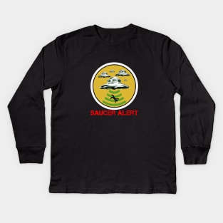 Saucer Alert Kids Long Sleeve T-Shirt